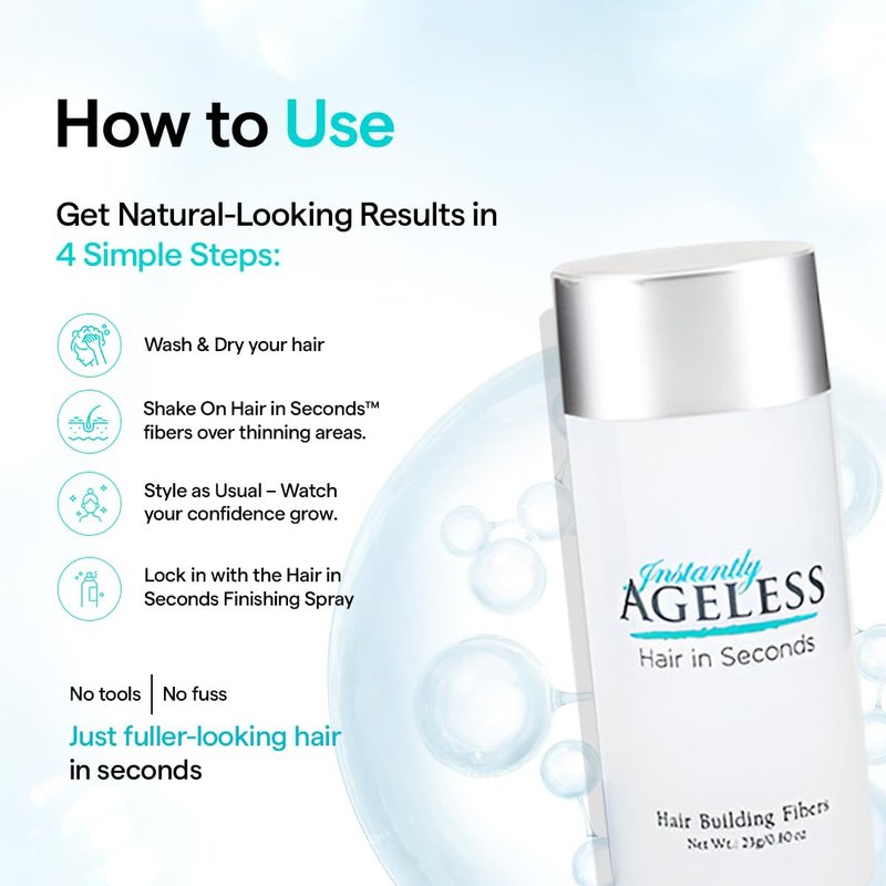 Instantly Ageless® Hair in Seconds™ Hair Building Fibers – Hair Thickening Fibers for Thinning Hair & Hair Loss for Fuller-Look - 0.83 oz (23g) - Dark Brown