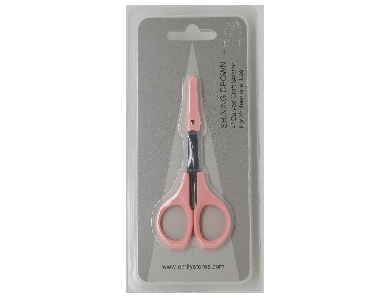 EMILYSTORES Eyebrow Grooming Scissors 4 Inches Curved Small Craft Lash Scissor for Eyebrow Eyelash Extensions Stainless Steel 1PC (Pink_Curved)