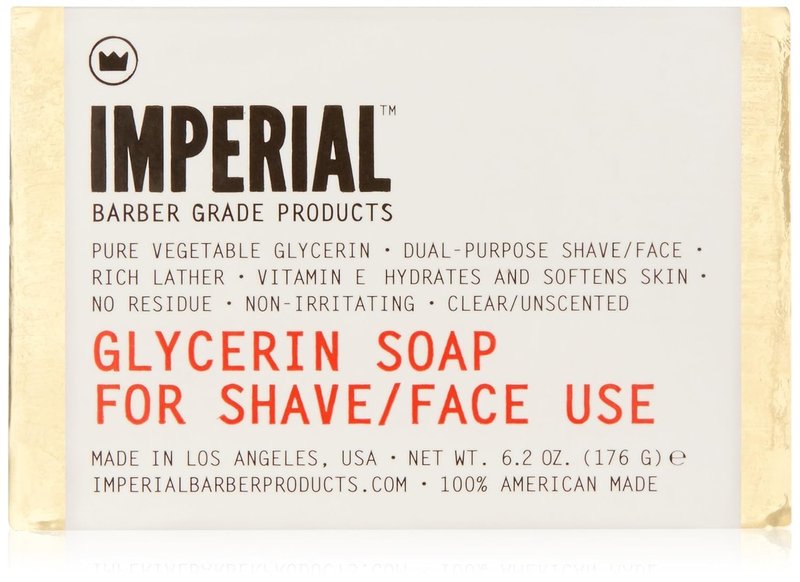 Imperial Barber Glycerin Soap for Shave & Face Use, 6.2 oz.