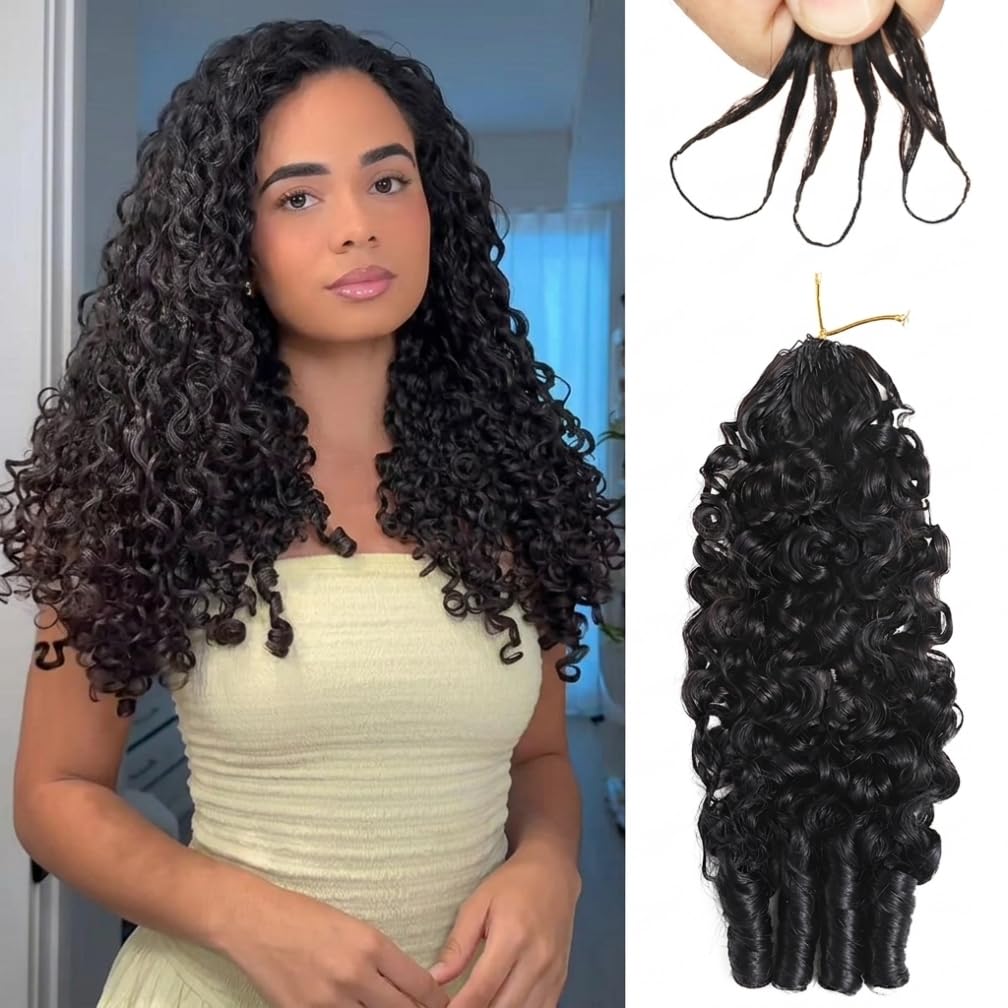 Burmese Curly Crochet Hair - 24 Inch 60g Pre-Separated Invisible Knots | Real Raw Human Hair for Black Women