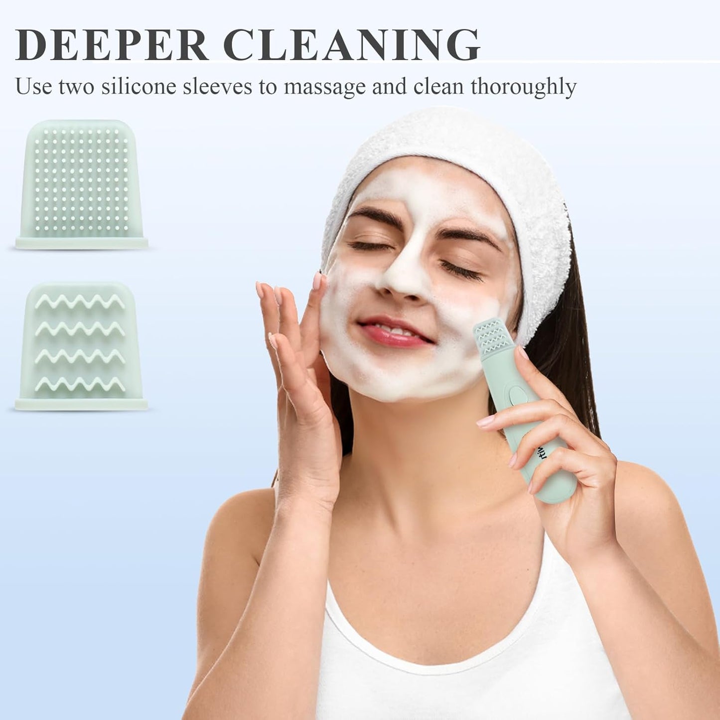 Skin Scrubber | 2-in-1 Pore Cleaner Tool for Deep Cleansing - Blackhead Remover with Silicone Brush Heads