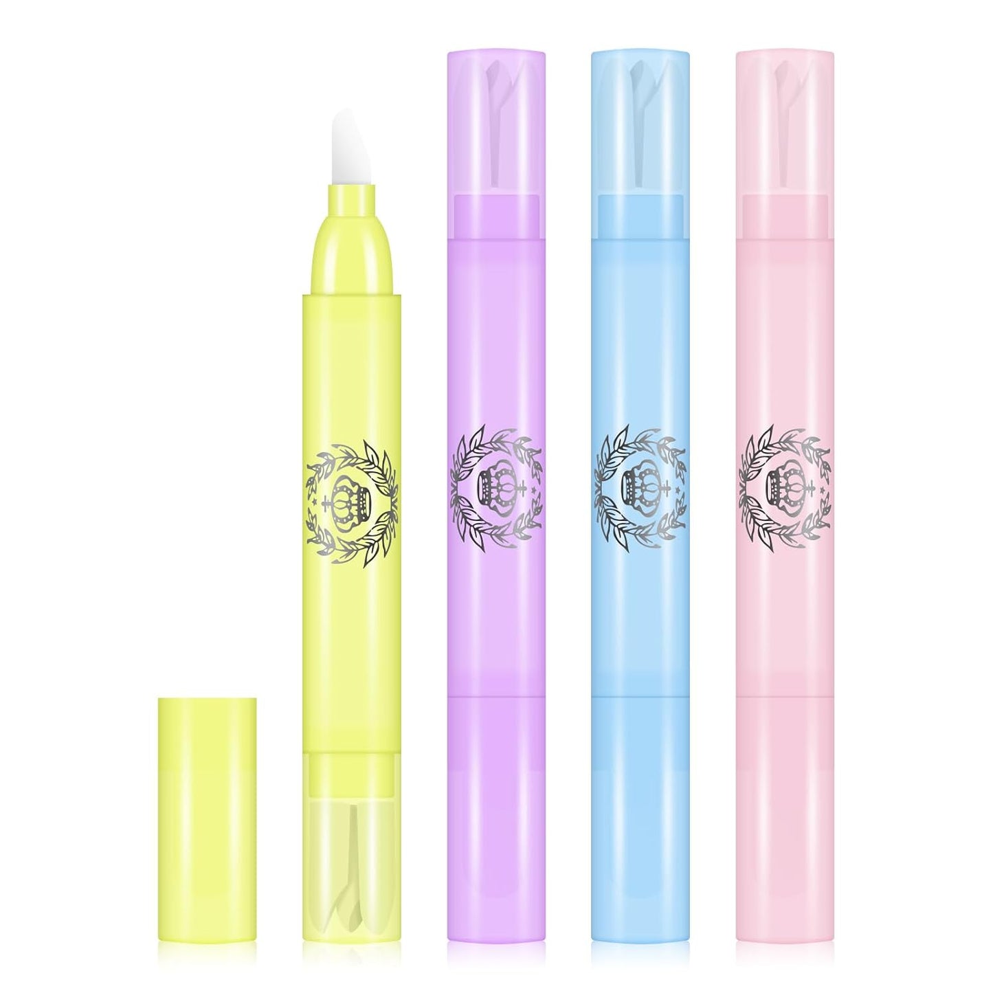 Nail Polish Remover Corrector Pen Set - 4pcs with 3 Cotton Tip Refills | Cuticle Cleaning Tool for DIY Manicure