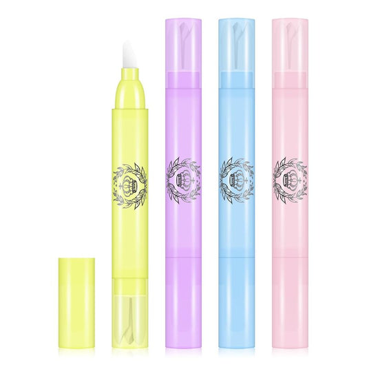 Nail Polish Remover Corrector Pen Set - 4pcs with 3 Cotton Tip Refills | Cuticle Cleaning Tool for DIY Manicure
