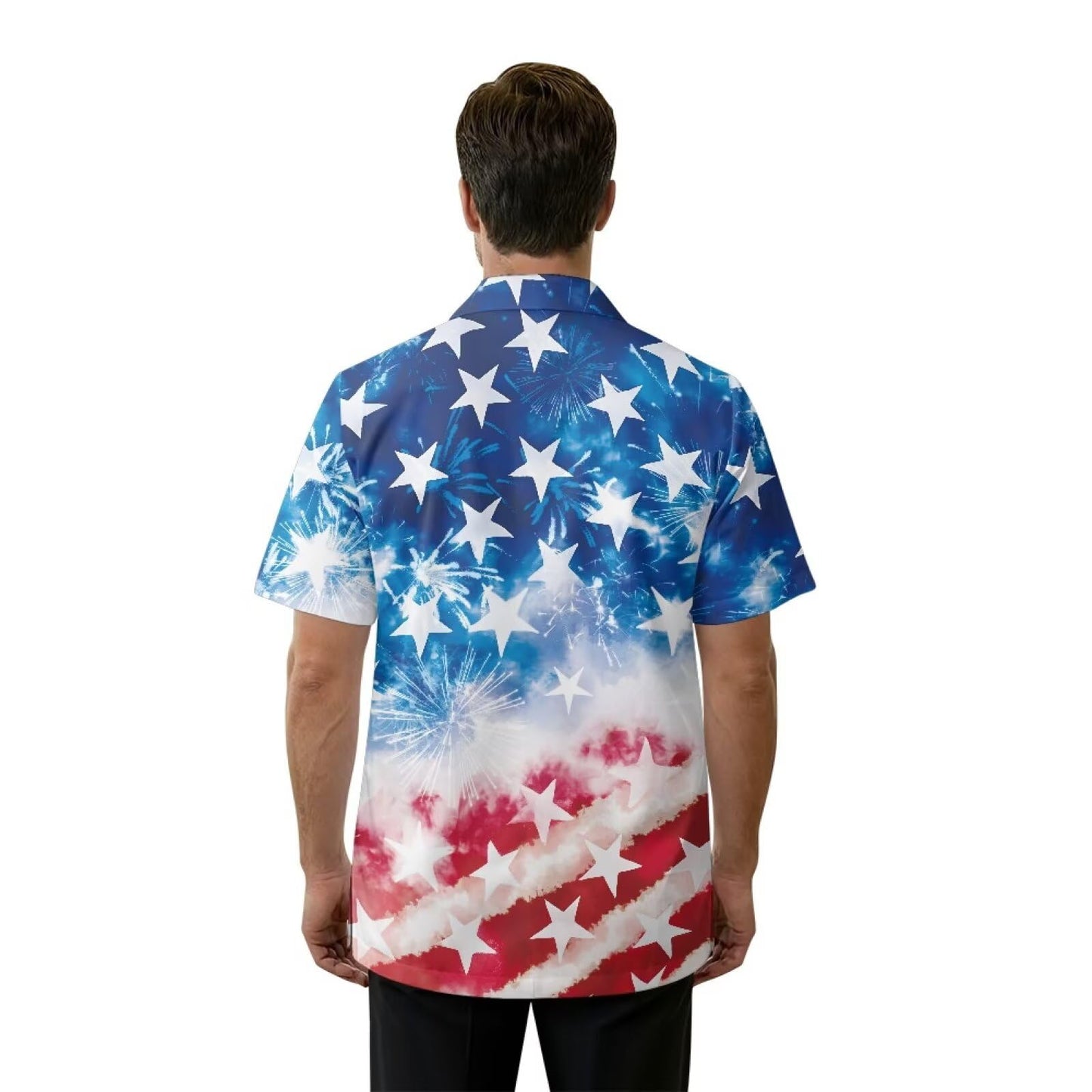 Srengjodk Blue Waterproof Smock For Barber, Hair Stylist Apron 3 Pockets Hairdresser Apron, Capes For Hairstylist America Flag Print Cosmetology Apron Grooming Smock L XL