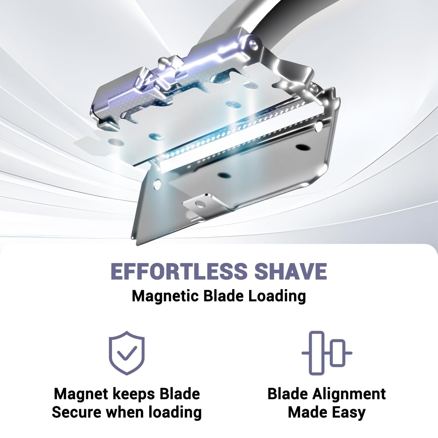 MenGate Adjustable 2-Blade Safety Razor Set with Magnetic Head for Men Women - with 10 Blades, Shave Brush - Precision Shaving, Reusable & Plastic-Free Shaver, for Beard, Head, Leg Shaving
