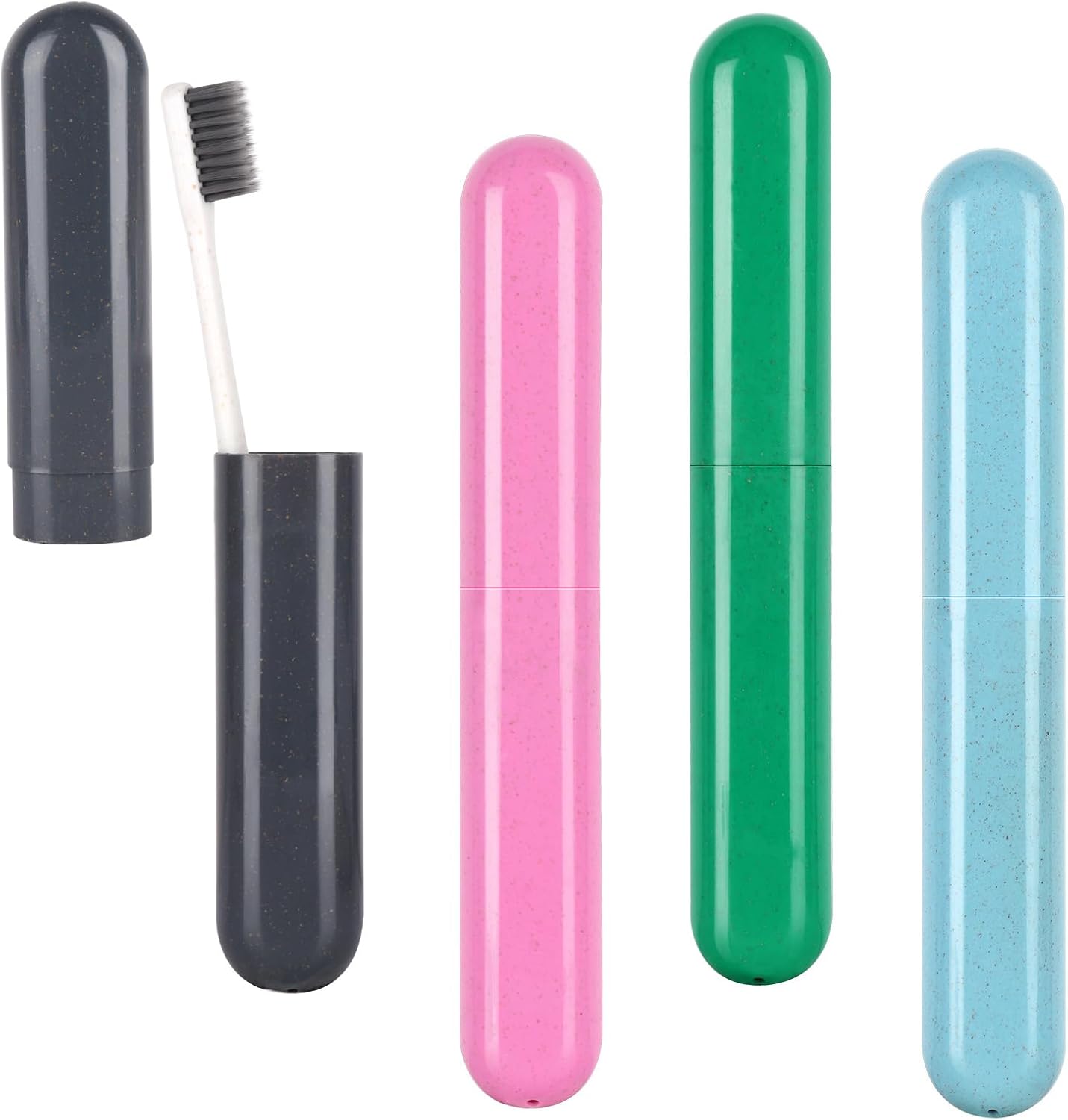 Travel Toothbrush Case - 4 Pack Portable Toothbrush Holders | Durable Plastic Containers for Travel, Camping, Home & School