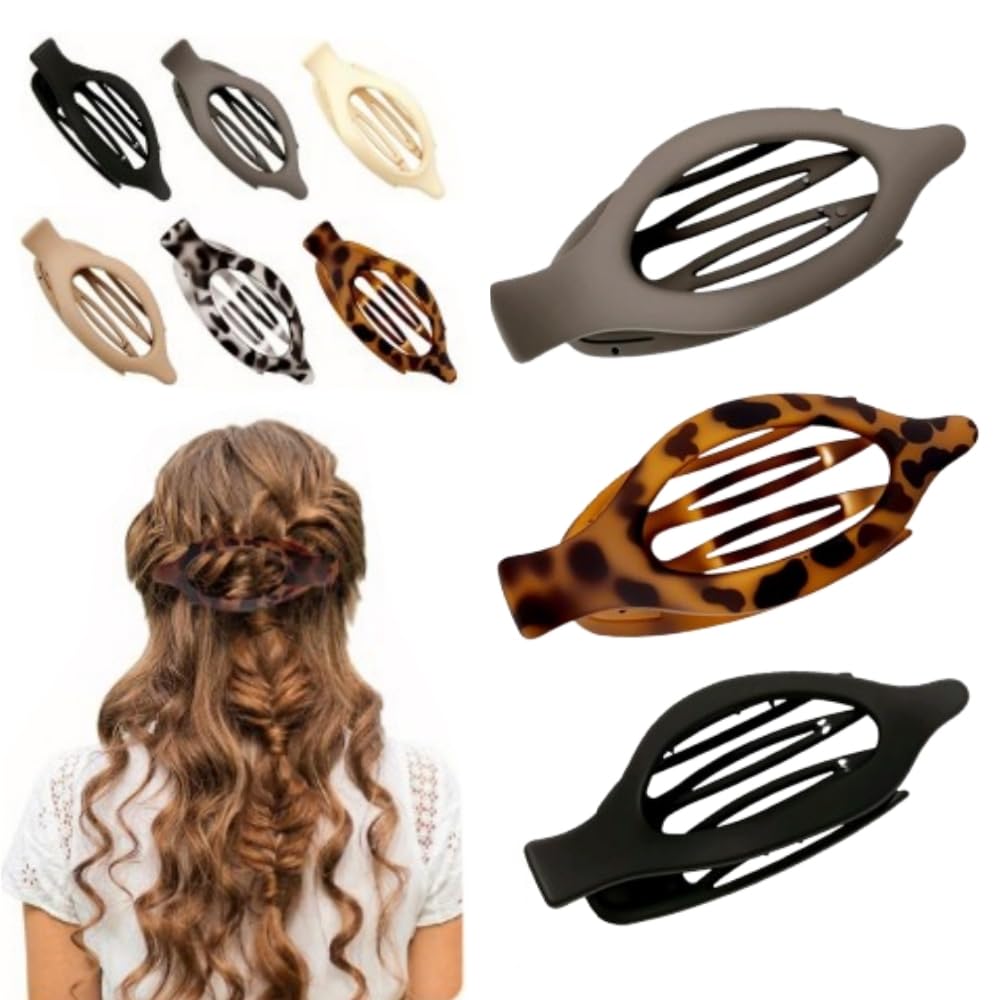 Flat Hair Clips for Women - 3PCS No-Slip Grip Claw & Duckbill Styling Accessories | Perfect for Thick or Thin Hair