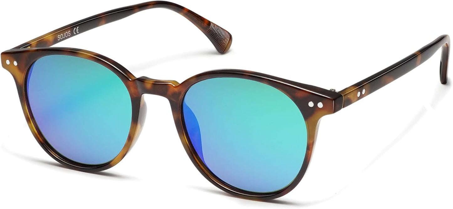 SOJOS Small Round Polarized Sunglasses for Women & Men - Vintage UV400 Protection