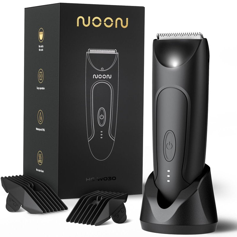 CLEVEB Body Hair Trimmer for Men & Women, Waterproof Rechargeable, Length Adjustable, Multifunctional Shaver with LED Indicator