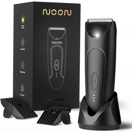 CLEVEB Body Hair Trimmer for Men & Women, Waterproof Rechargeable, Length Adjustable, Multifunctional Shaver with LED Indicator
