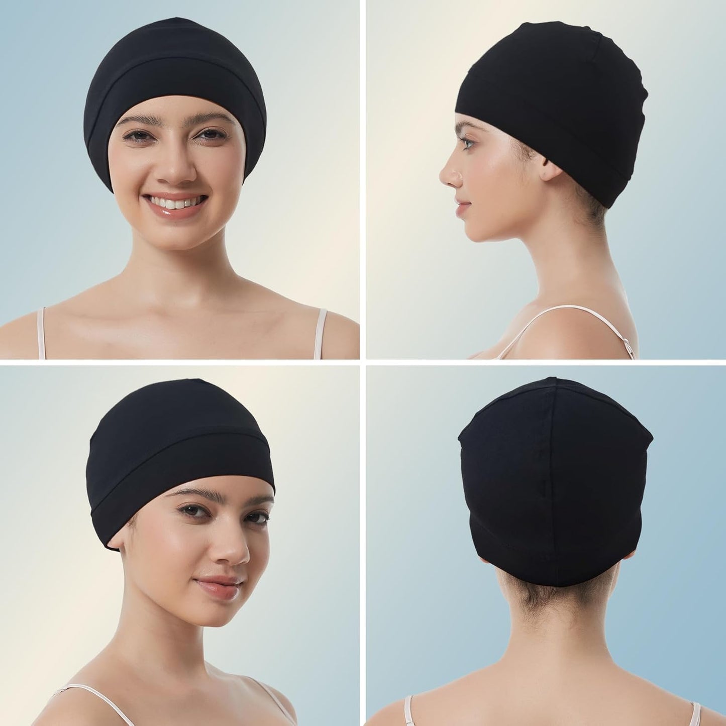 Cotton Skull Cap - Lightweight Beanie for Men & Women | 2-Pack Breathable Helmet Liner & Sleep Hats