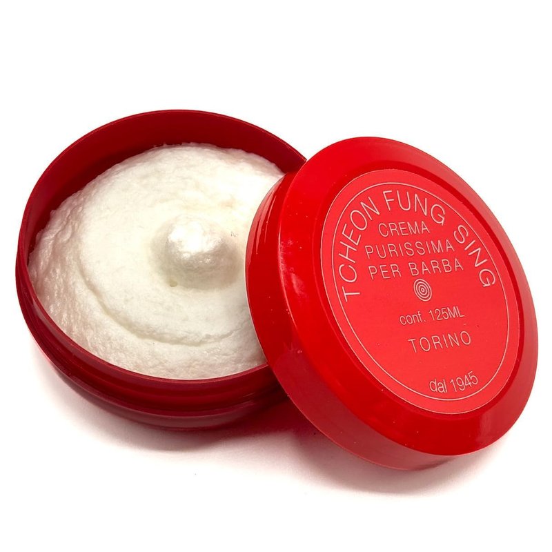 TFS Ciotola Rossa Semi‑Soft Shaving Soap – Classic Almond Scent – 125 ml / 4.2 oz – Rich Vegetable‑Based Lather – Reusable Tub – Crafted in Torino, Italy (Since 1945)