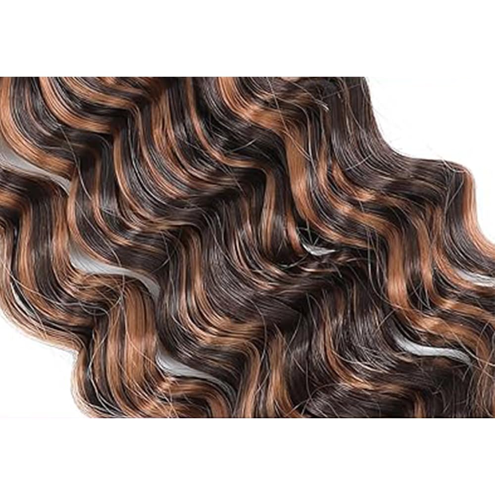 4/30 Boho Human Hair Highlight Brown Boho Hair For Braiding Color p430 Deep Curly Wave Braids Bulk Ombre Brown Braids HuxoWax 16 16 Inch 100g