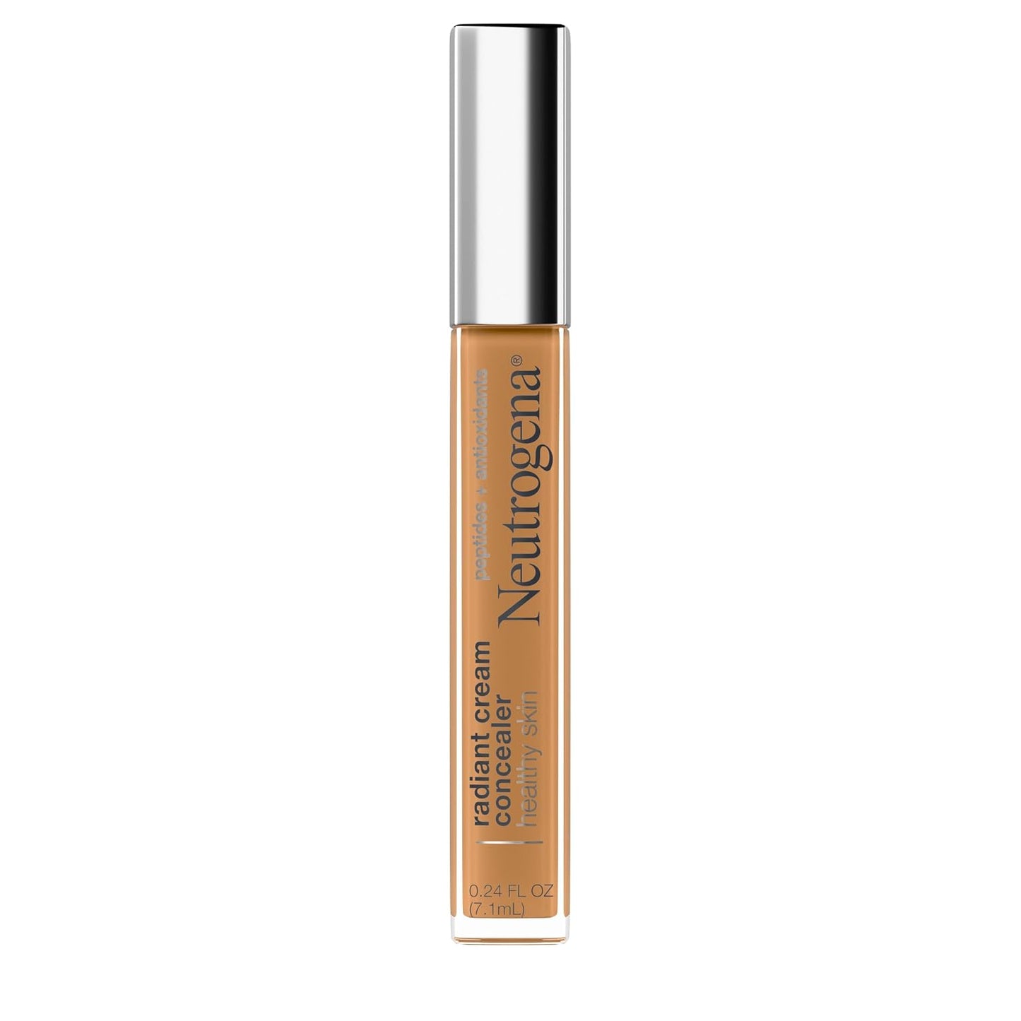 Neutrogena Radiant Brightening Cream Concealer - Lightweight, Non-Comedogenic, Peptides & Vitamin E | Cashew Light/Medium 03, 0.24 oz
