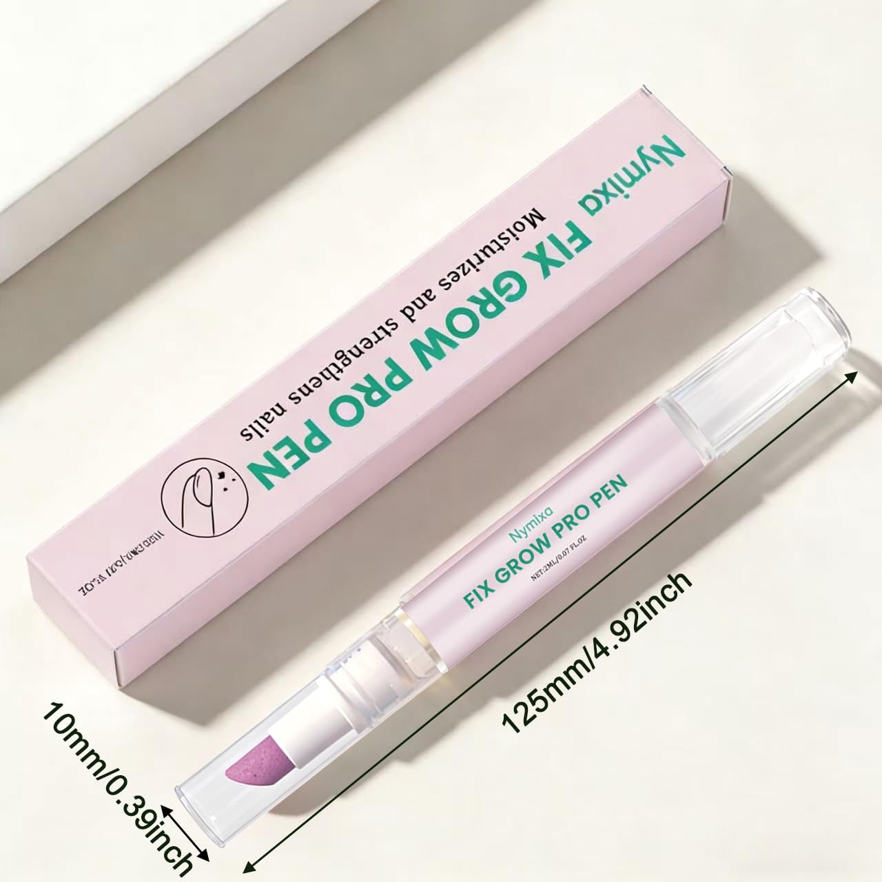 Cuticle Oil Pusher Pen - 2-in-1 Ceramic Nail Care Tool for Dry, Damaged Nails | Moisturizing & Polishing (1 Pcs)