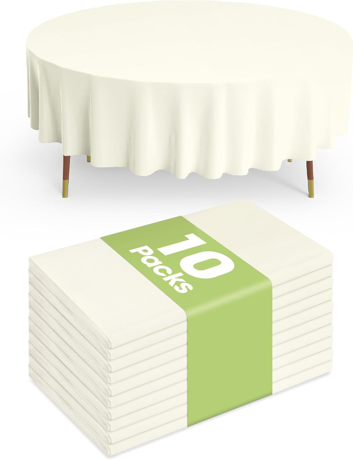 Plastic Table Cloths - 10 Pack Disposable 54 x 108 Inch for Parties, Picnics & Weddings | Rectangle White