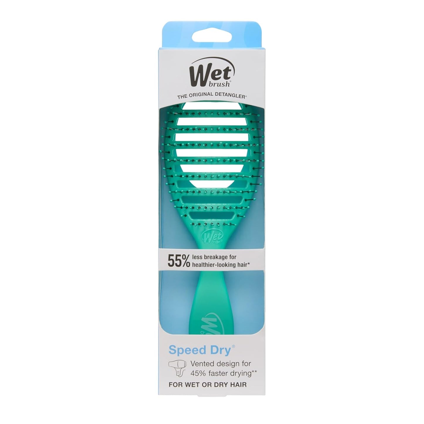 Speed Dry Hair Brush - Vented Design with Soft HeatFlex Bristles | Ergonomic Aqua Brush for Tangle-Free Blow Drying