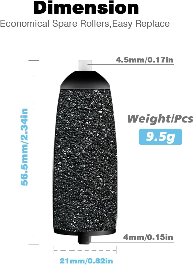 Replacement Roller Heads for Flawless Pedi - 12 Pack Refills | 6 Extra Coarse & 6 Regular Coarse