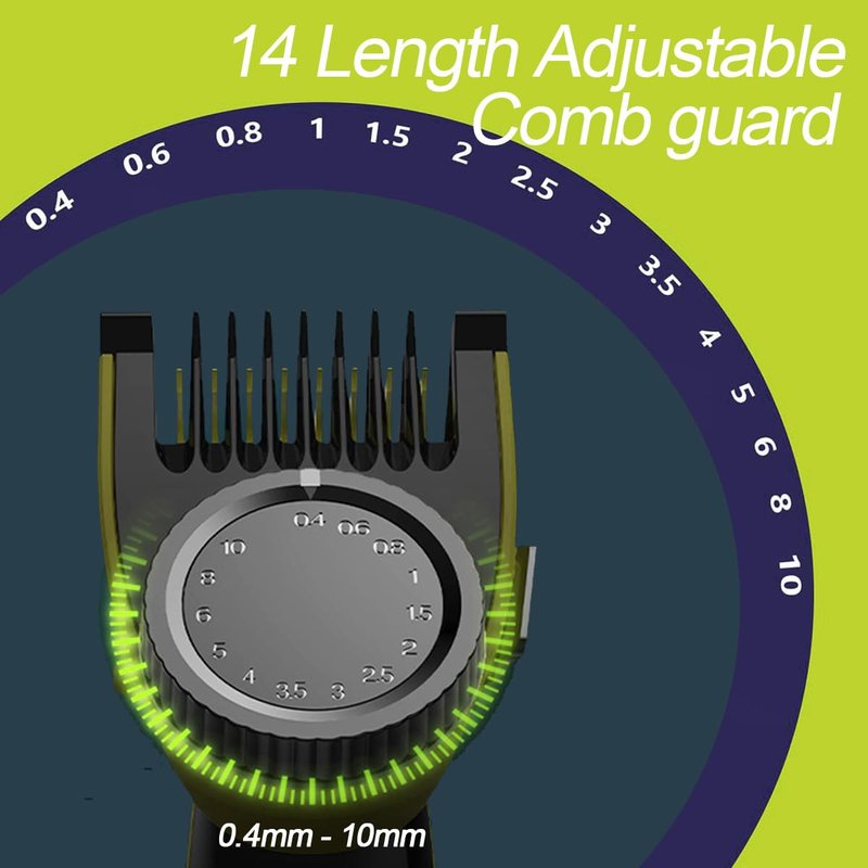VIDSA 14-in-1 Adjustable Guard Comb with Nose Replacement Head for QP Series Shaver – Precision Trimmer Attachments with Length Settings (0.4-10mm), Replacement Guide Combs Kit for Body Grooming