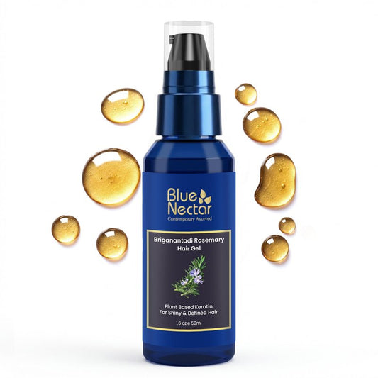 Blue Nectar Rosemary Hair Gel for Curly & Frizzy Hair | Plant Based Keratin Hair Moisturizer for Women & Men | Suitable for All Hair Types (12 Herbs, 1.7 Fl Oz)