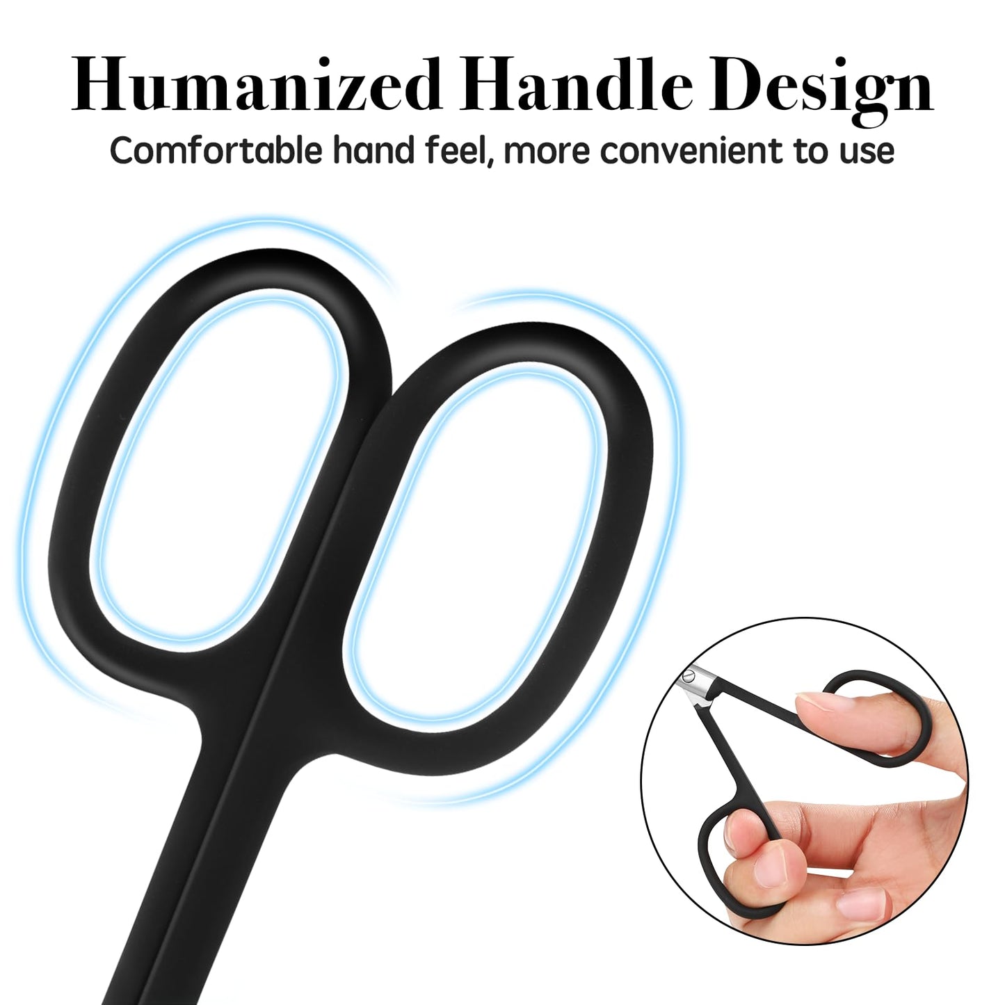 Velodios Nose Hair Trimmer for Women and Men, Premium Grooming Scissors with Curved Tip Clippers for Facial Hair,Eyebrow, Nose Hair, Mustache, Beard, Eyelashes, Ear