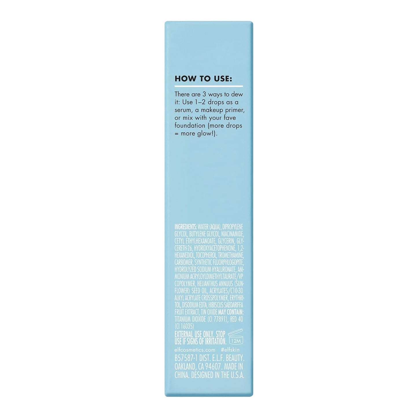 e.l.f. SKIN Hydration Serum - Instant Radiant Complexion with Hyaluronic Acid | Vegan & Cruelty-Free Mini Drops