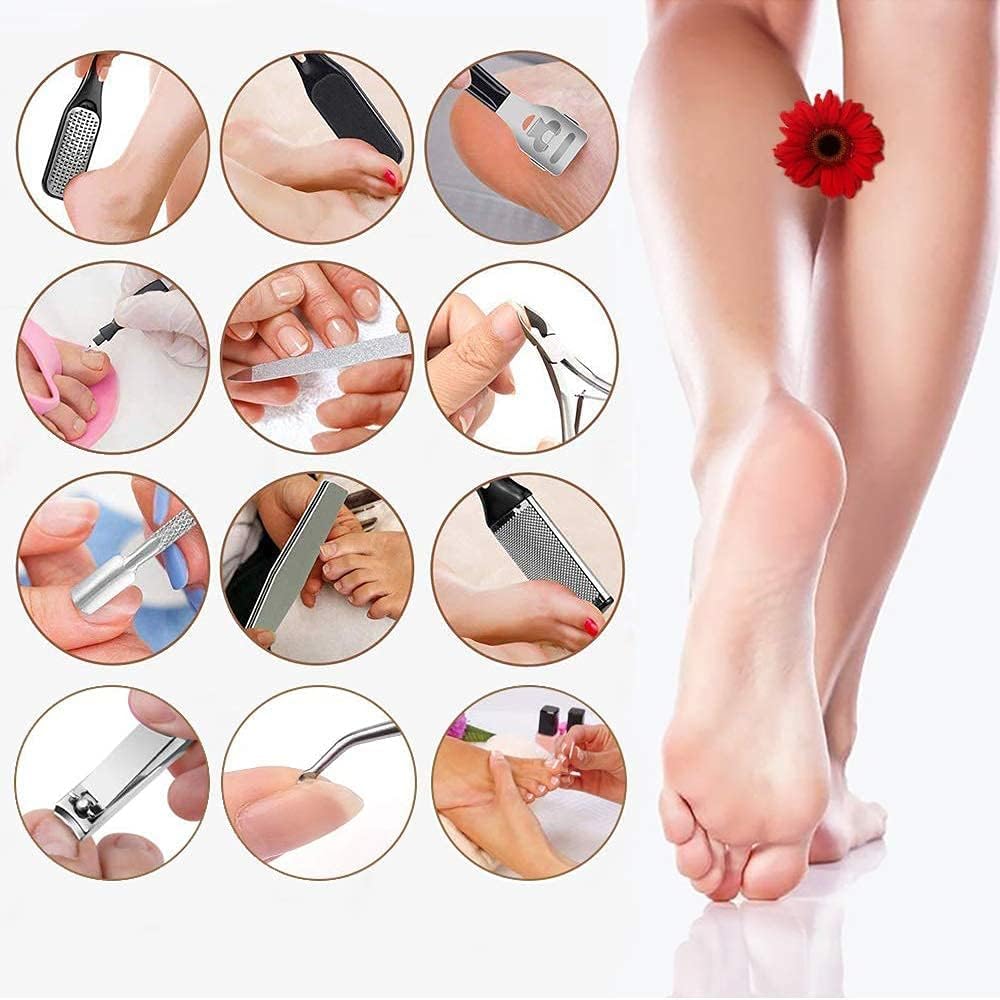 Electric Callus Remover - Portable Rechargeable Foot File with Dander Vacuum & LCD Display | Waterproof Pedicure Kit