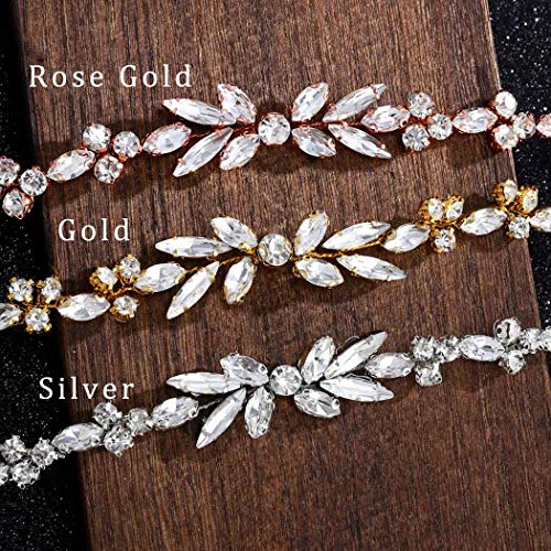 Gold Crystal Hair Combs - Handmade Bridal Headpiece for Weddings