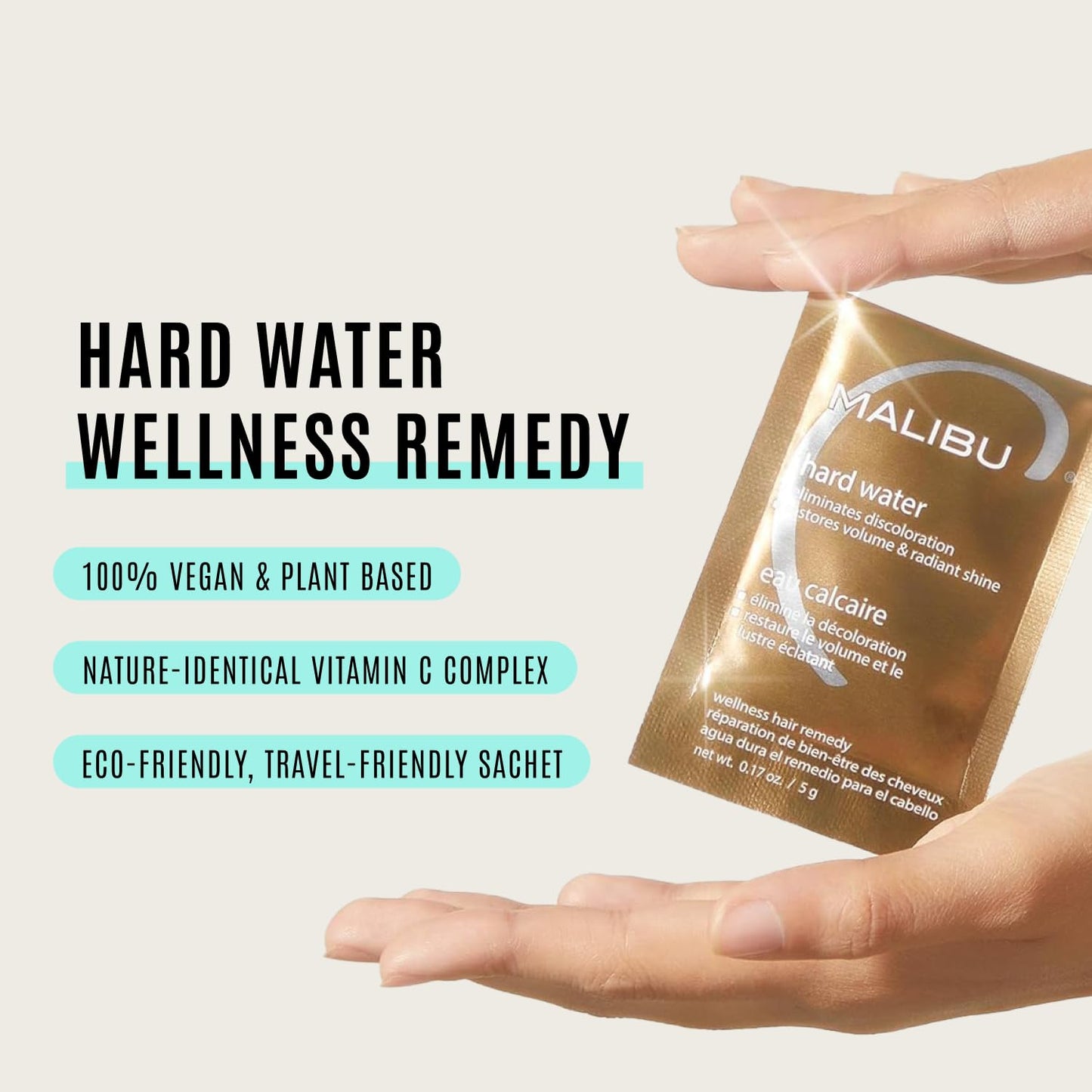 Malibu C Hard Water Hair Remedy | Chelating Treatment Packets for Scalp Detox & Shine Restoration - 3 Vegan Packets