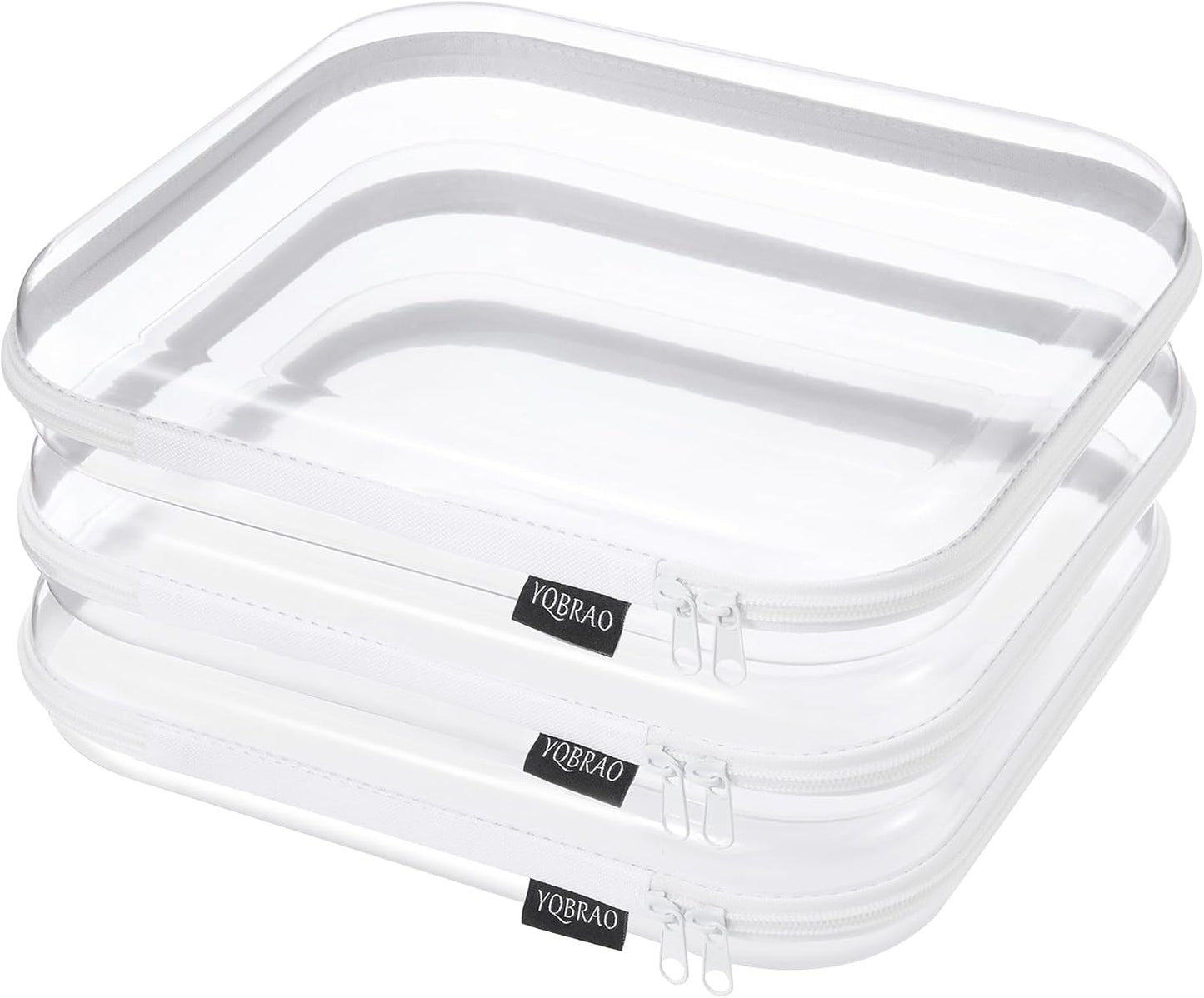 Clear Diaper Bag Organizer Pouches - 4-Pack Ultra-Thick PET Travel Bags | Rigid Self-Standing Design, TSA Approved