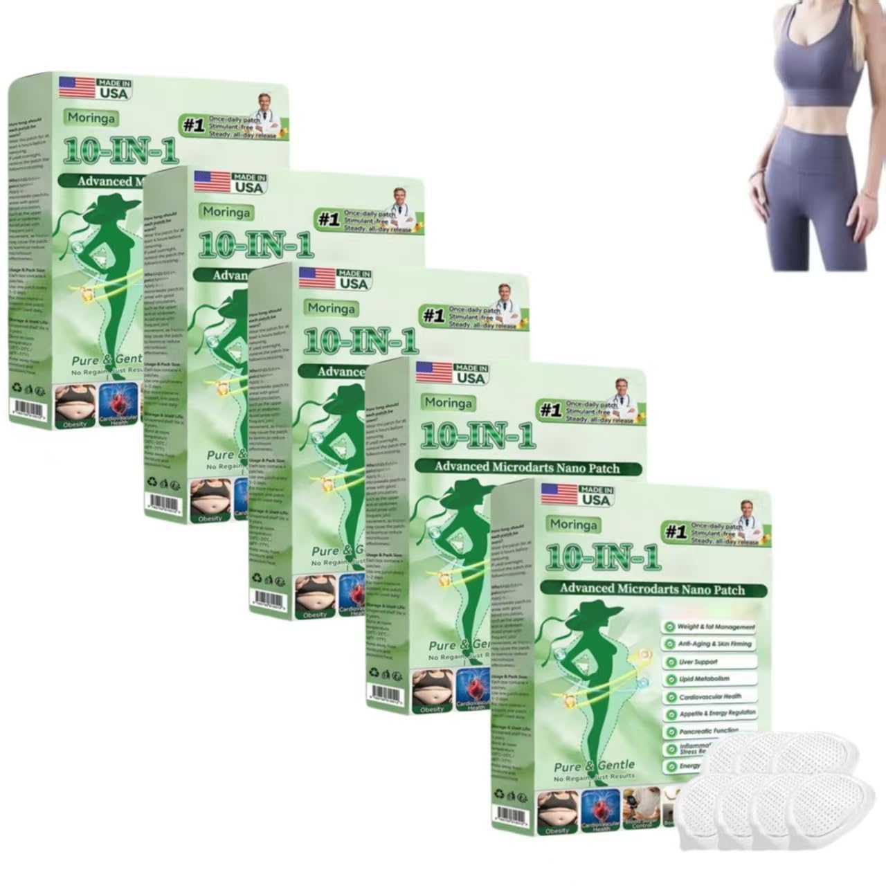 Moringa Berberine Patch - Natural Skin Patches for Men & Women | 4-Box Set, All Skin Types