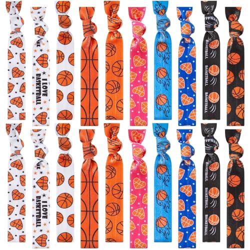 Hanaive 20 Pcs Basketball Hair Ties - Elastic Ponytail Holders