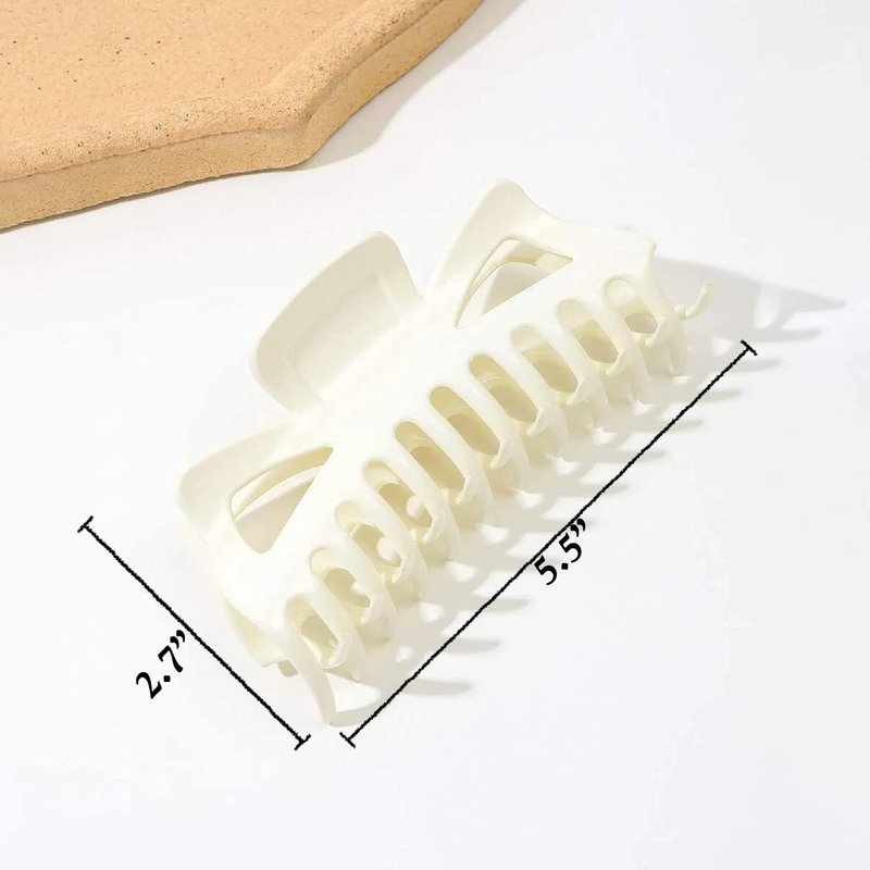 Large Mello Claw Clips for Long Thick Hair - Flexible Silicone Jaw Clips | 5.5” Latte (4-Pack)