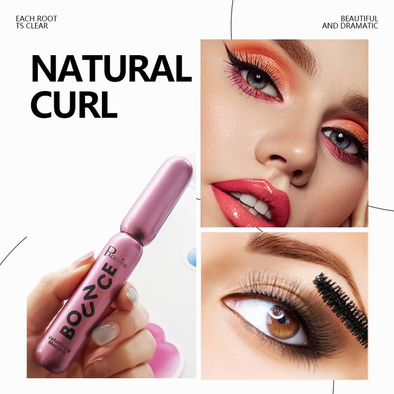 Waterproof Mascara - Volumizing & Lengthening Eye Makeup | Smudge-Proof, Long-Lasting, Blackest Black