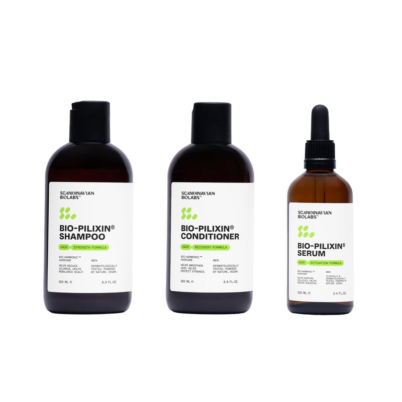 Scandinavian Biolabs Bio-Pilixin® Routine For Men | Helps With Hair Shedding, Nurtures Hair Follicles, Enhances Hair Strength, Repairs Damaged Hair, Clinically Tested, Dermatologically Approved