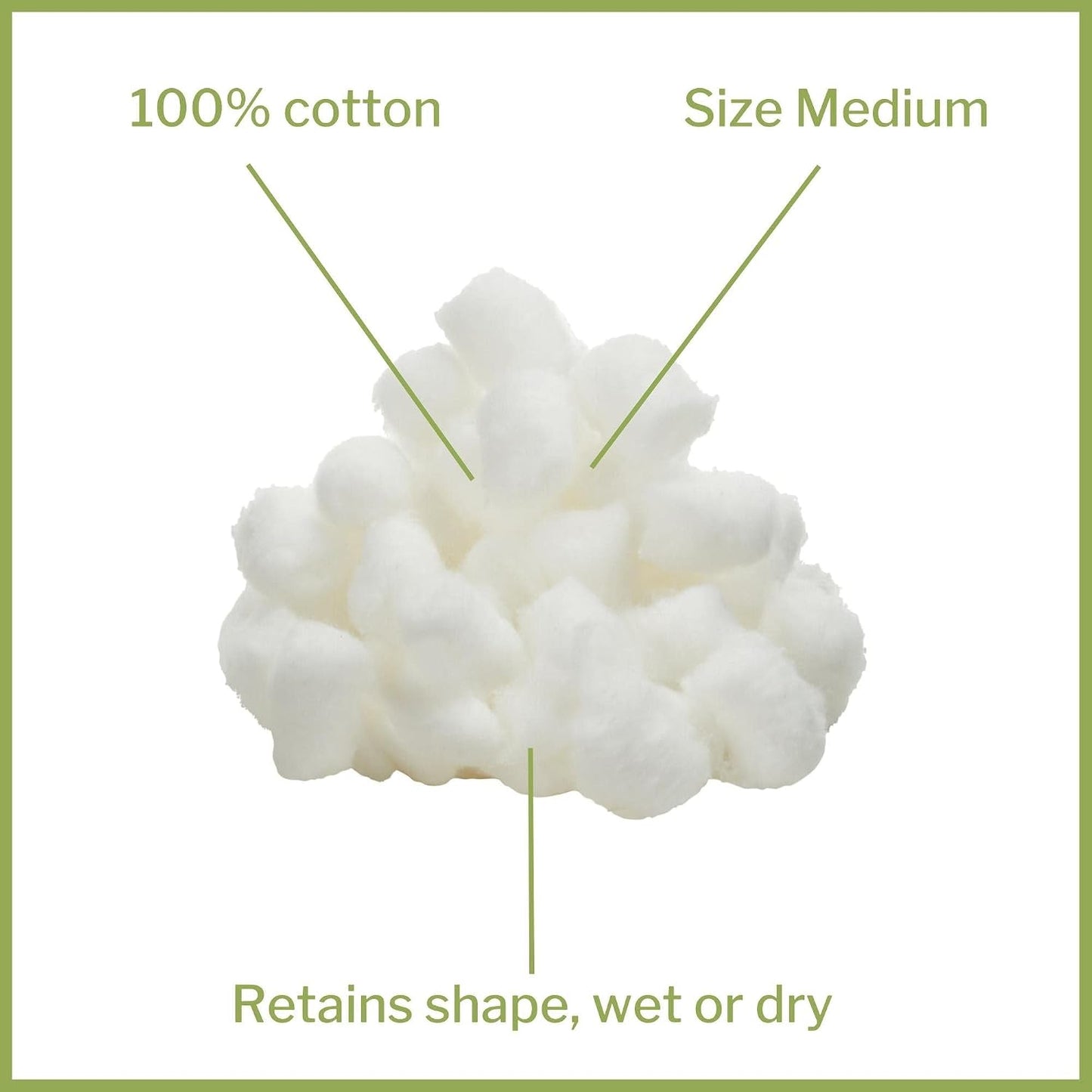 McKesson Cotton Balls - 100% Pure Cotton for Face & Nail Polish Remover | 2000 Count, Medium Size