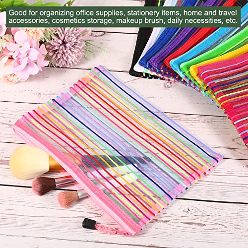 YOKIVE 10 Pack Mesh Cosmetic Bags - Durable Nylon Makeup Pouches