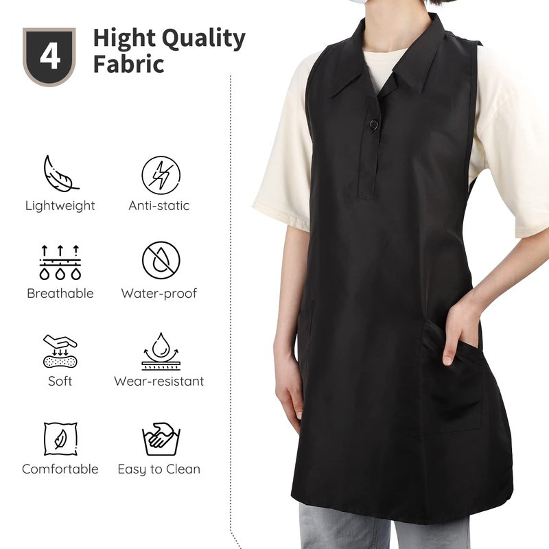 Segbeauty Barber Hairdresser Apron, Hair Stylist Salon Smock Aprons with Pockets, Cosmetology Salon Apron Pet Groomer Gown Sleeveless SPA Uniforms Protective Water-proof Work Clothes for Women Small