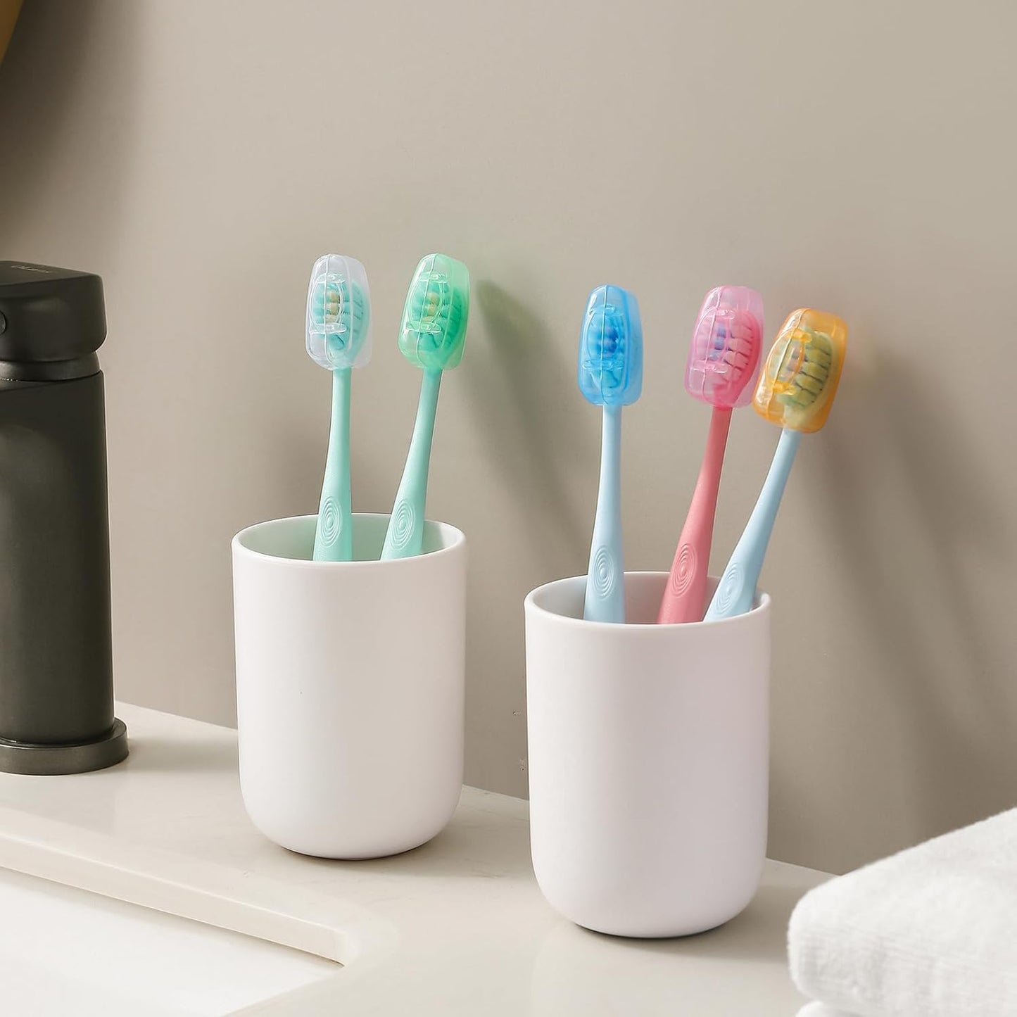 Toothbrush Covers - 100 Pack Universal Fit for Electric & Manual Brushes | Reusable Travel & Home Protectors - Multicolor