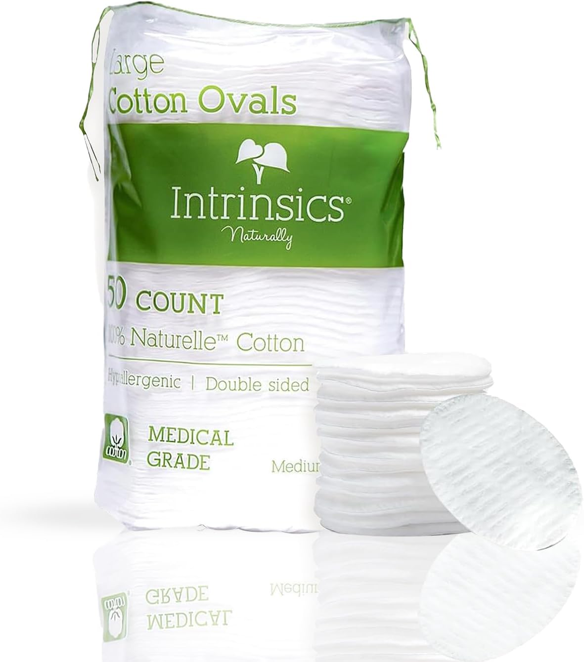 Premium Lint-Free Cotton Rounds - 3” Large Makeup Removal Pads | Dual-Sided Cleansing & Exfoliating | Hypoallergenic 50 Count