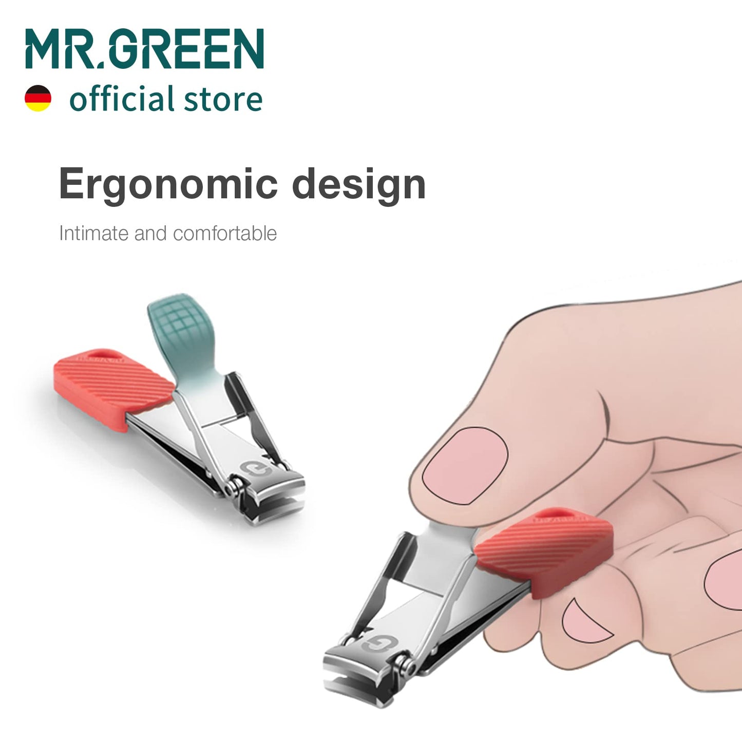 MR.GREEN Compact Nail Clippers Foldable Nail Cutters Manicure Tools Portable Fingernail Clipper with Key Chain Nail Scissors