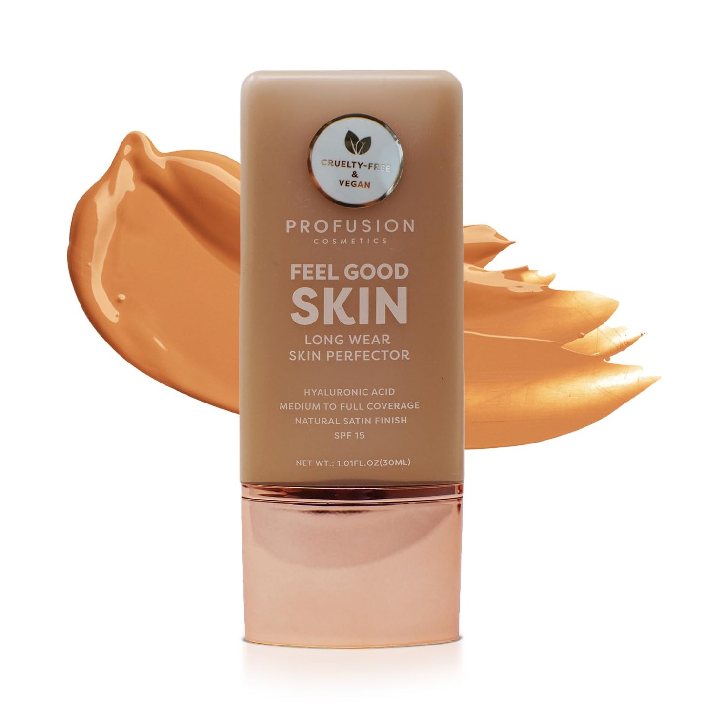 Profusion Cosmetics Lightweight Liquid Foundation - Flawless Radiance, Breathable Vegan Makeup for Uneven Skin Tone | Deep 1