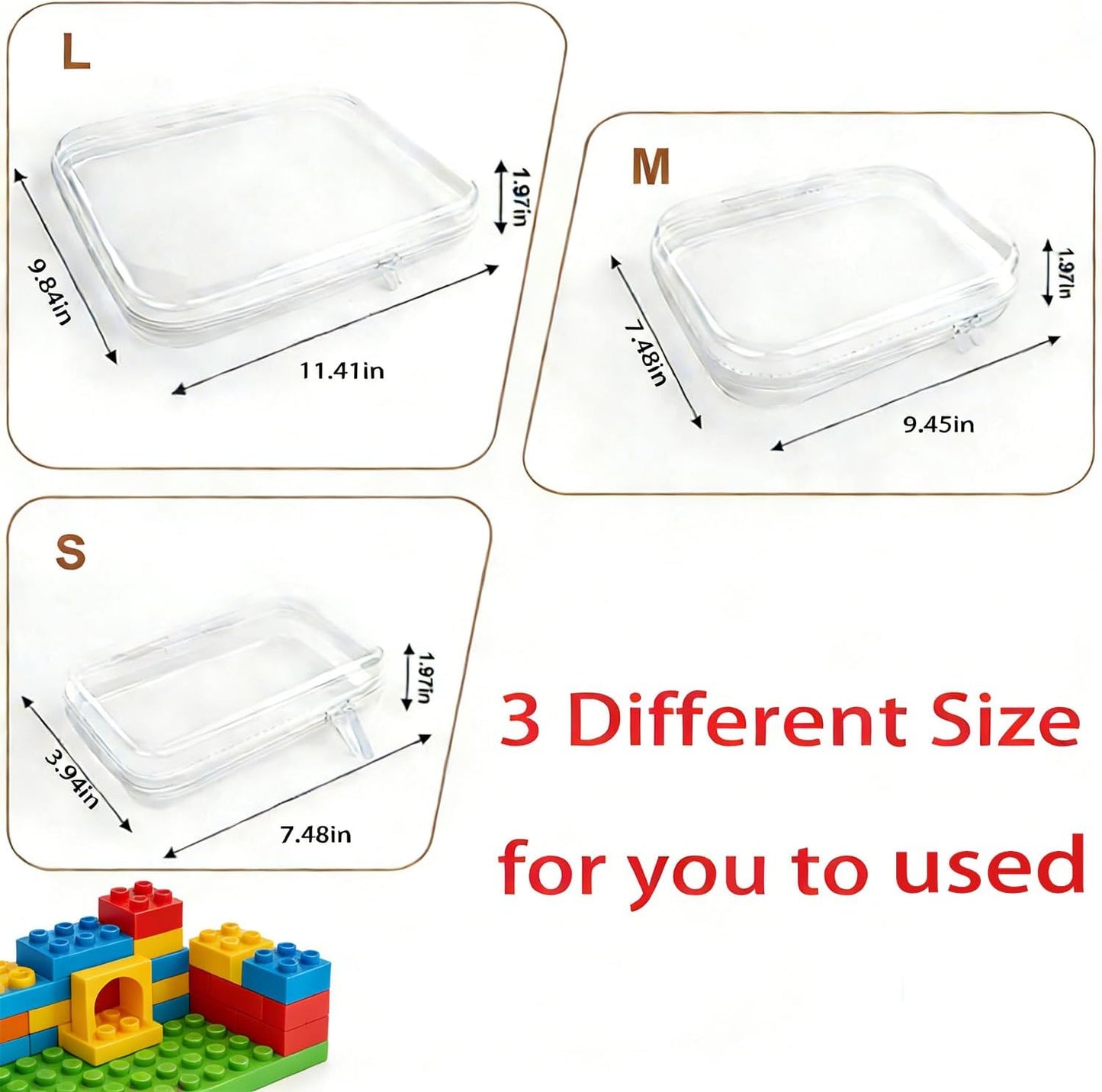 Clear Hard Shell Zipper Case Set - 3PCS Portable Toiletry & Makeup Organizer | White