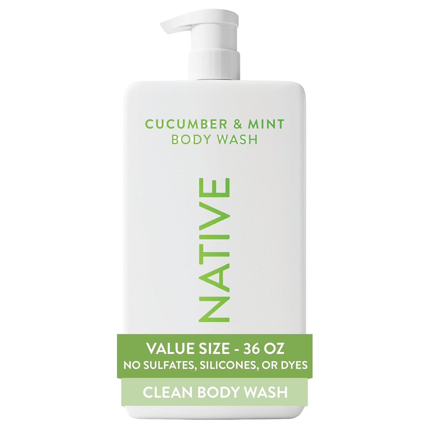 Native Body Wash - Eucalyptus & Mint, Sulfate-Free Formula | 36 oz Pump Bottle for Men & Women