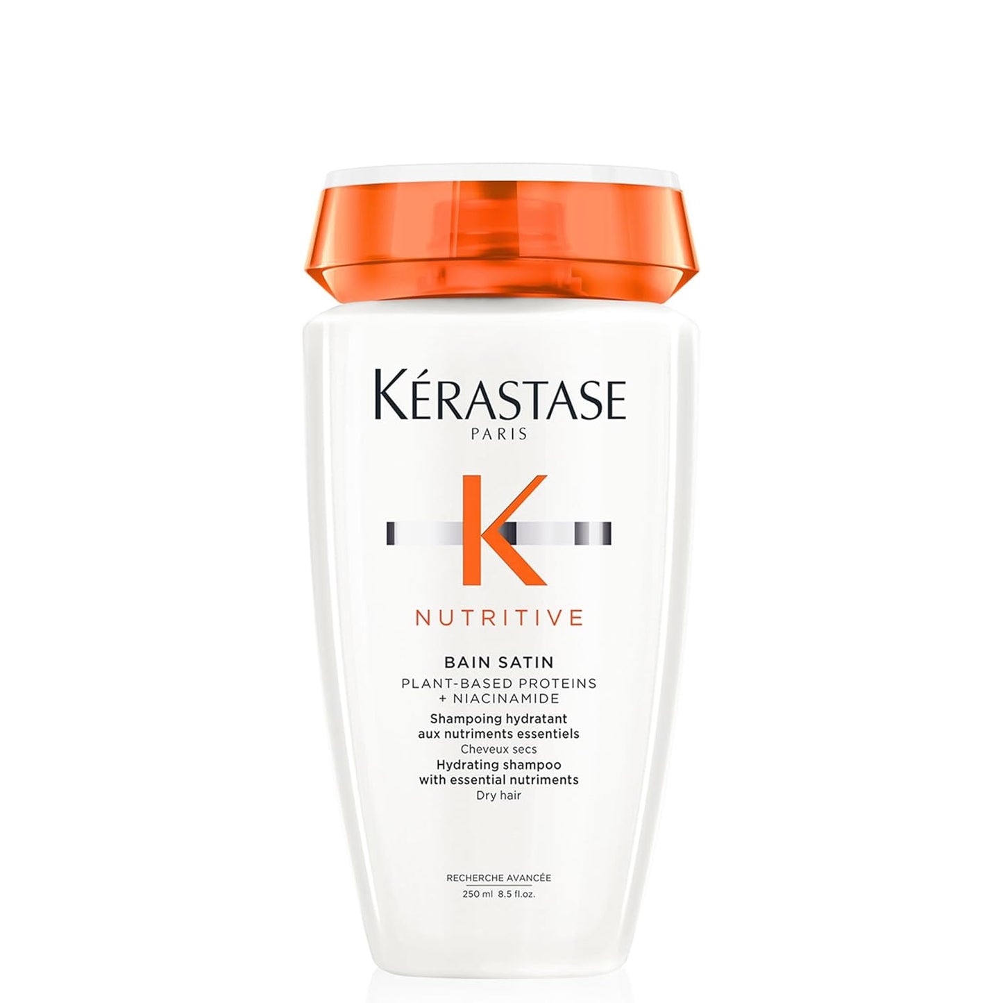 Kerastase Nutritive Bain Satin Shampoo - Gently Cleanses & Hydrates | Plant-Based Proteins & Niacinamide | For Fine to Medium Dry Hair