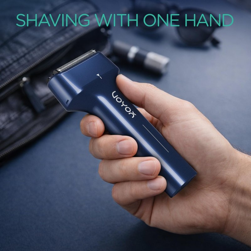 VOYOR Foil Shaver Electric Razor for Men 3 in 1 Shavers for Men with Double Foil Wet & Dry Face Shaver Lightweight Handheld Smooth Shave IPX6 Washable USB-C Rechargeable Travel Razor TX310 (Blue)