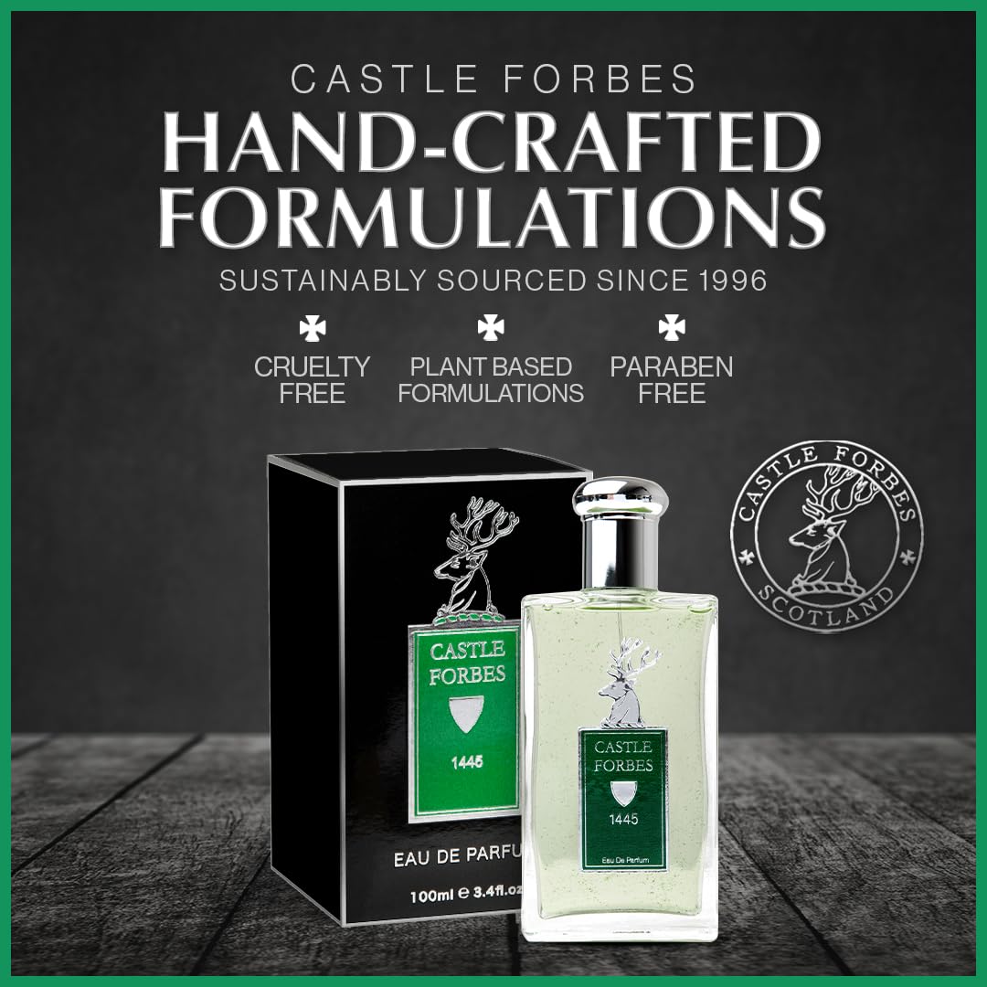 Castle Forbes 1445 Fragrance for Men, 100ml | Light & Timeless Cologne Scent w/Essential Oils | Distinctly British, Paraben-Free, Cruelty-Free, Sophisticated Grooming Essentials
