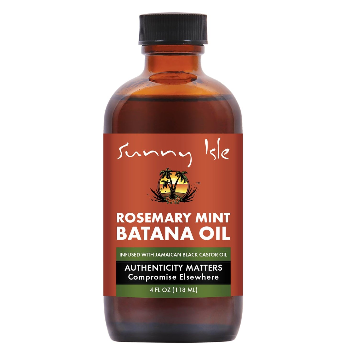 Sunny Isle Rosemary Mint Batana Oil 4oz – Hair & Scalp Oil for Thicker, Stronger-Looking Hair – Honduran Batana, Jamaican Black Castor Oil, Peppermint & Rosemary – For Dry, Damaged Hair
