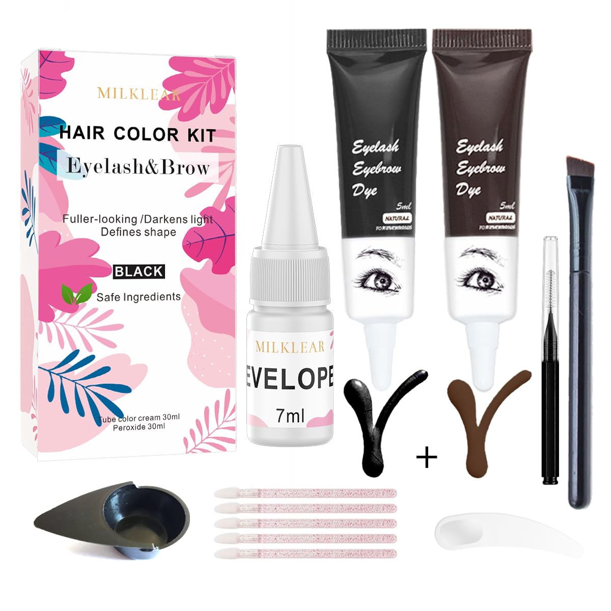 Eyelash Color Treatment, Lash and Eyebrow Coloring Kit, Lasting 6 Weeks