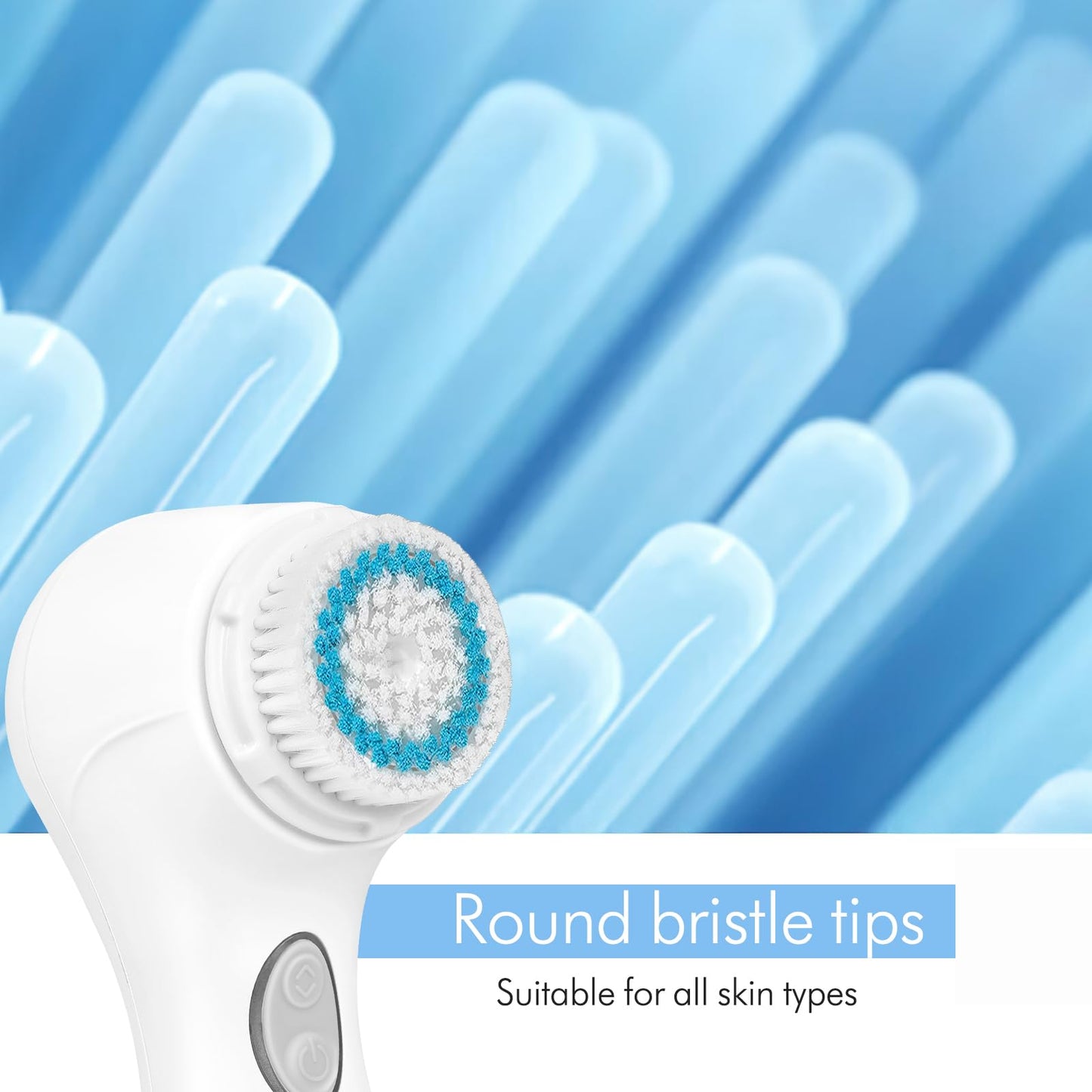 Microtree Electric Facial Cleansing Brush, No Rotation, Sonic Vibrating Rechargeable Face Scrubber Exfoliator, 2 Speeds for Gentle Clean, Face Brushes for Cleansing, Waterproof Face Wash Brush
